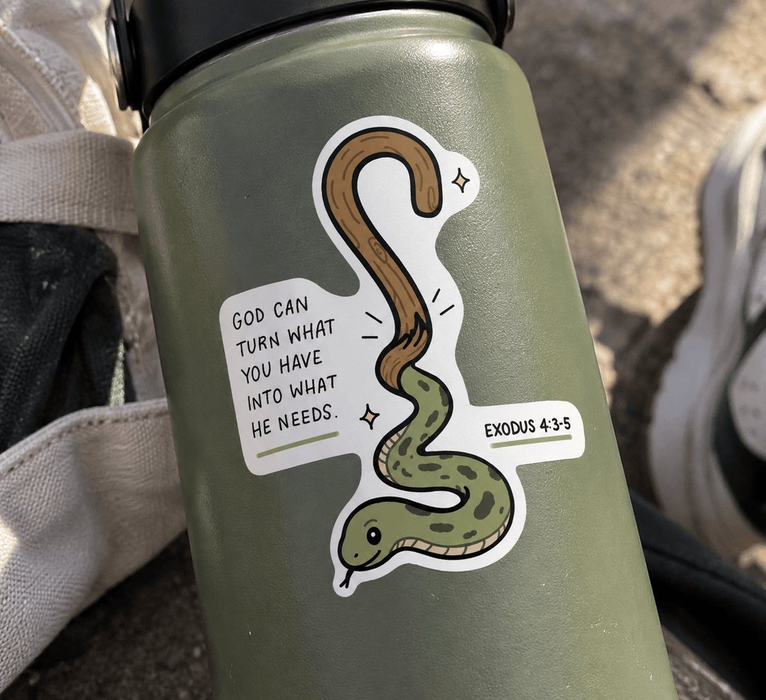 God Can Turn What You Have Sticker | Exodus 4