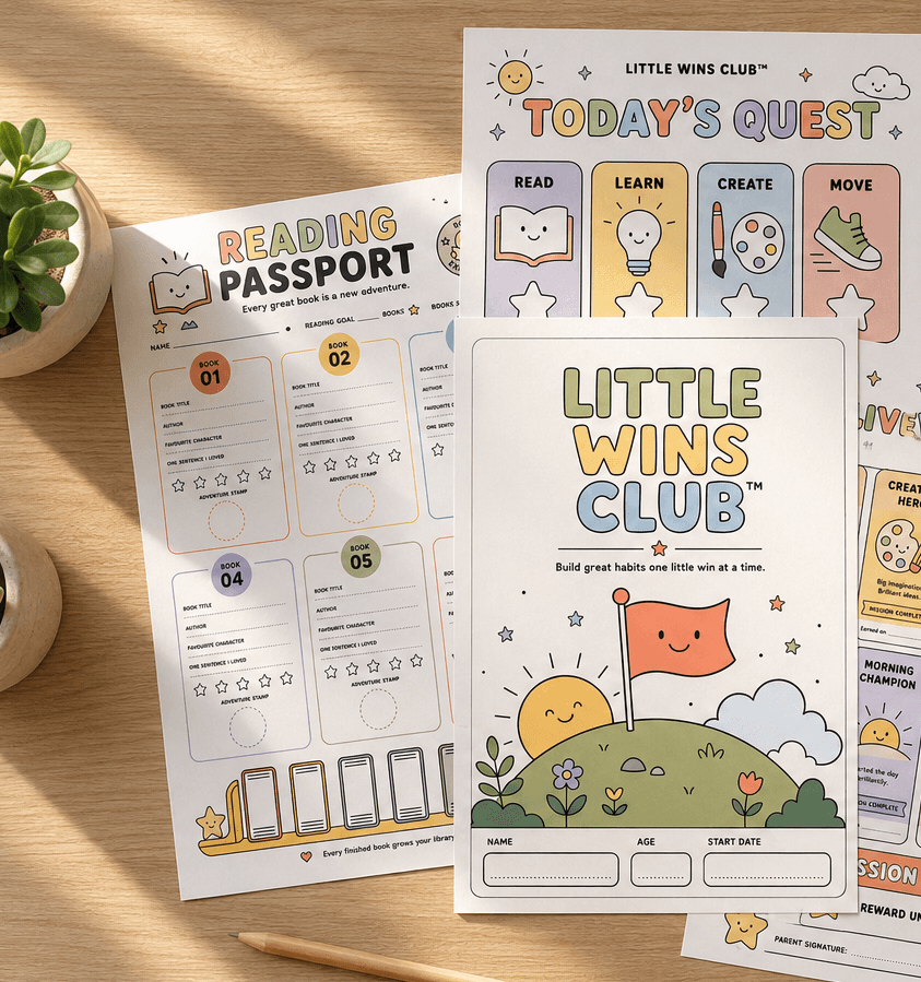 A styled flat-lay of printable children&