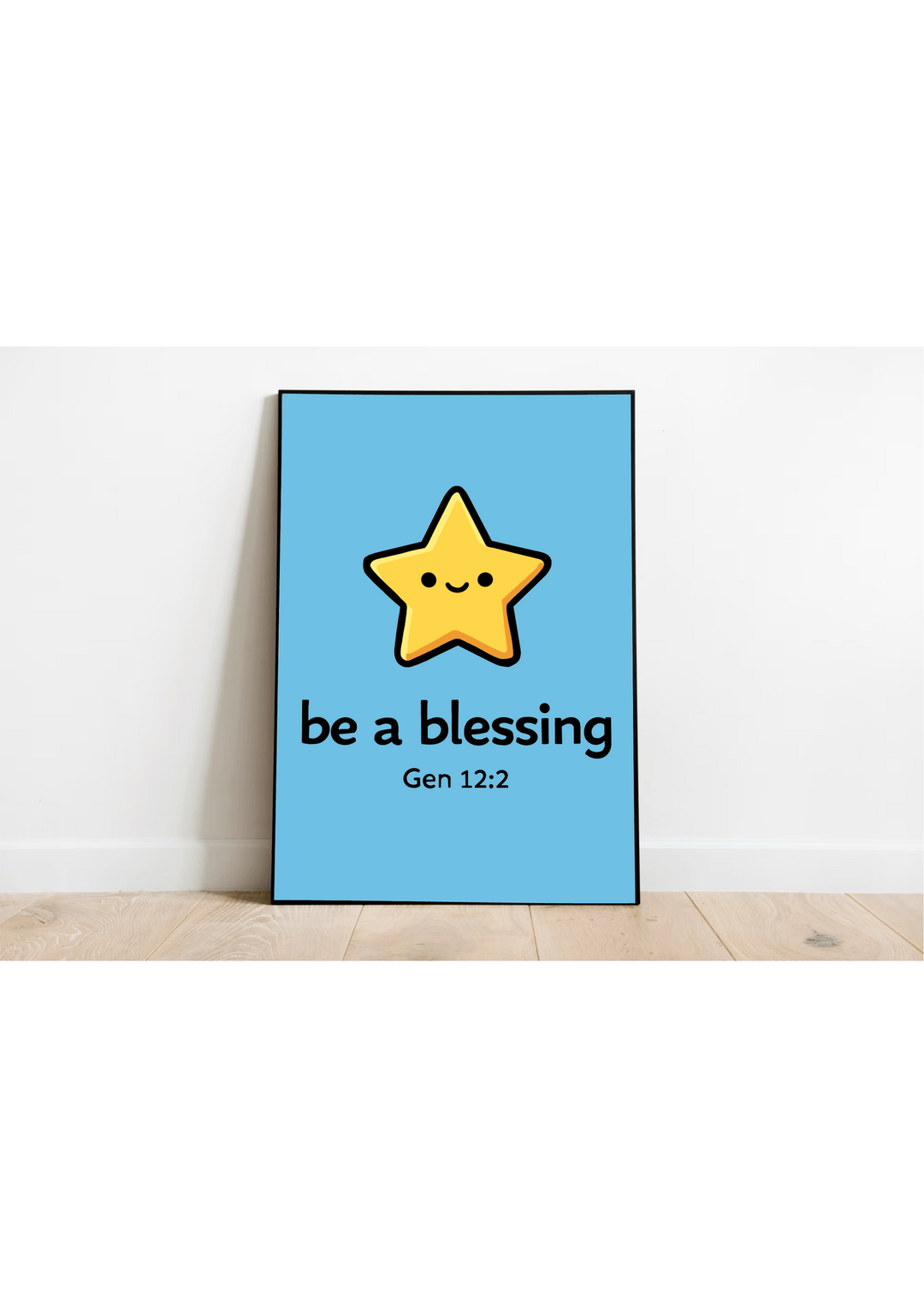 be a blessing art print Genesis 12 2 cute star wall decor minimalist christian poster