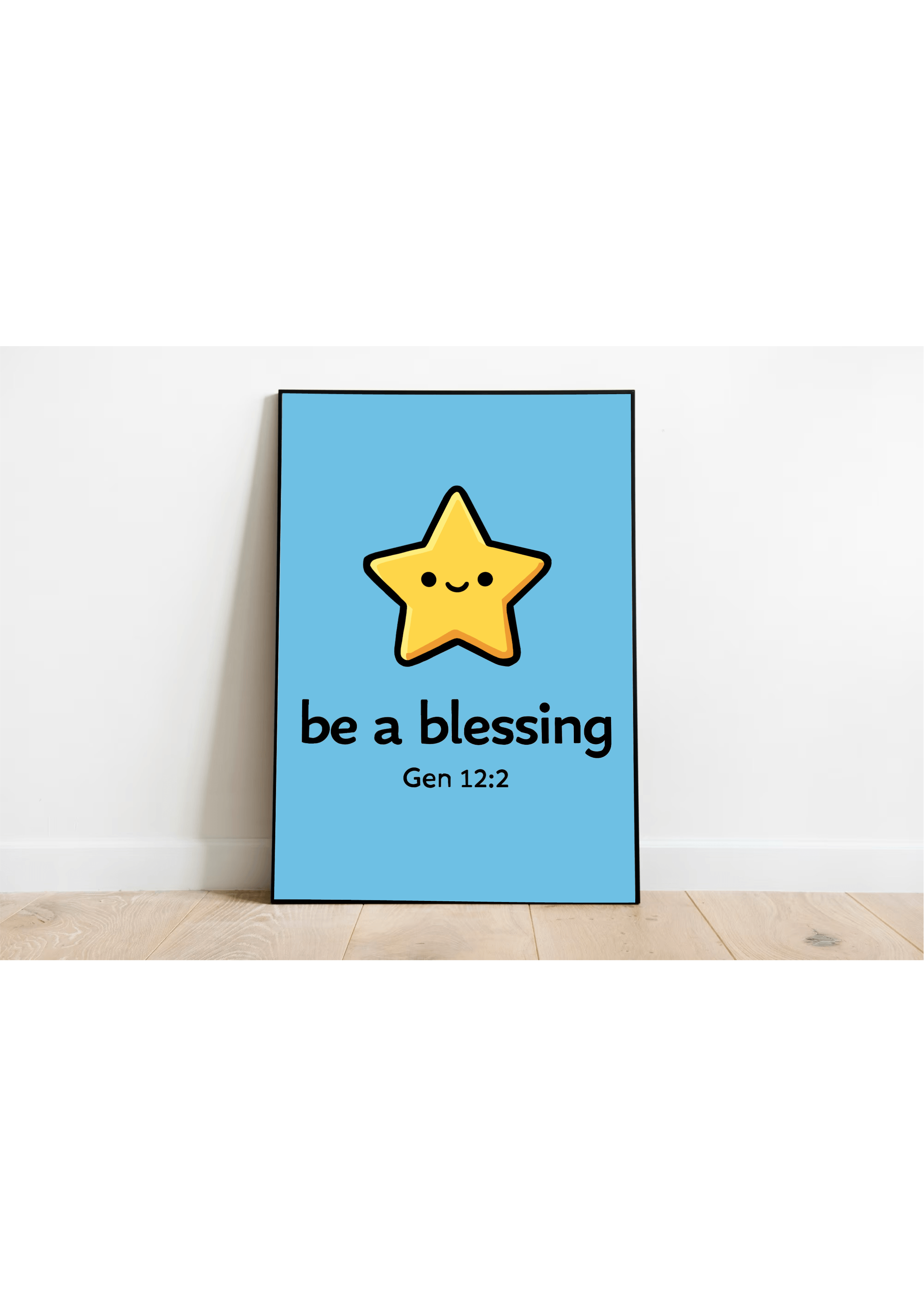 be a blessing art print Genesis 12 2 cute star wall decor minimalist christian poster