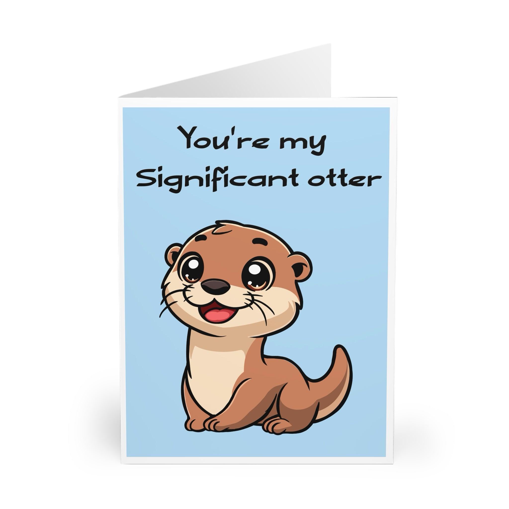 Cute otter illustration with the phrase 'You’re My Significant Otter.' A playful way to express love for someone special - Baby Keo.