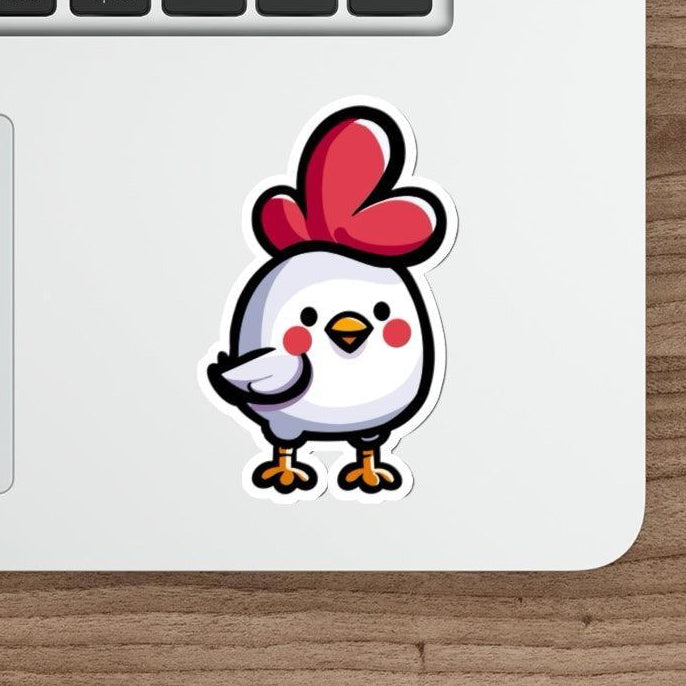 A fun and quirky waterproof sticker featuring a cute chicken character, ideal for those who love funny or farm-themed designs  KEOLIX 