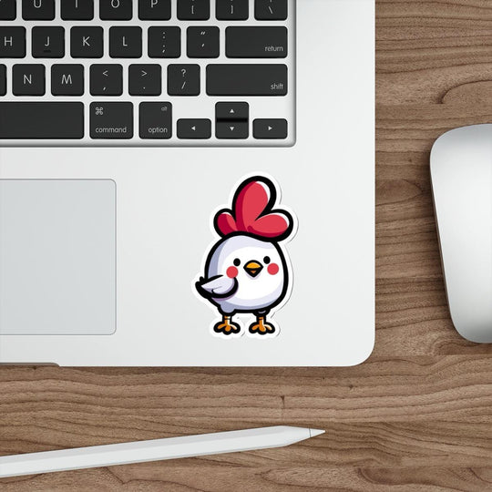 A fun and quirky waterproof sticker featuring a cute chicken character, ideal for those who love funny or farm-themed designs  KEOLIX 
