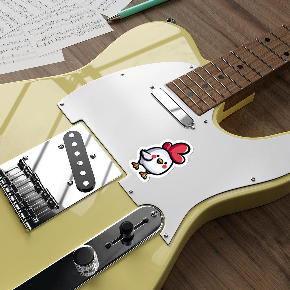 A fun and quirky waterproof sticker featuring a cute chicken character, ideal for those who love funny or farm-themed designs - KEOLIX 