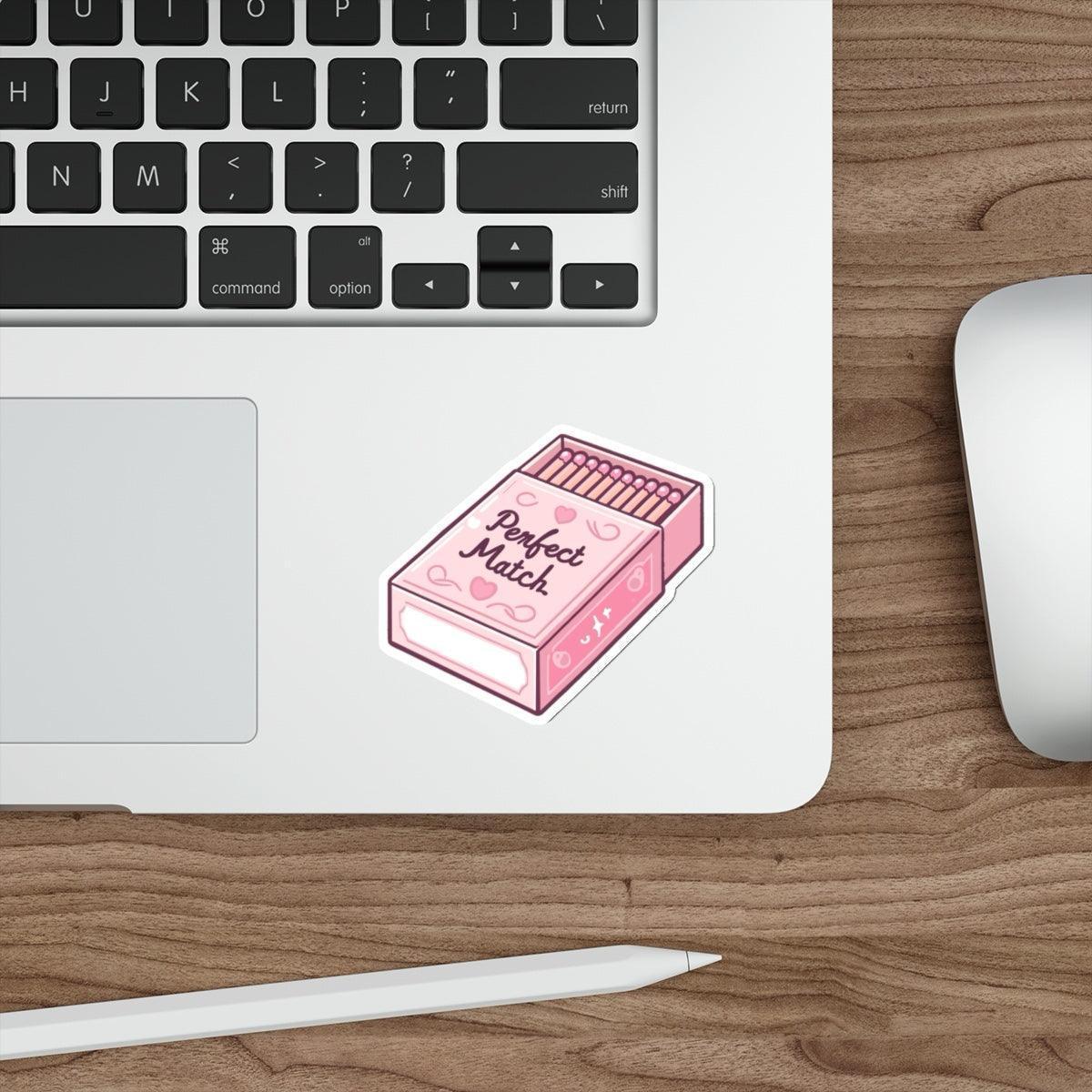 Perfect Match Waterproof Sticker - A charming matchbox sticker with a romantic twist, perfect for lovers.  KEOLIX 