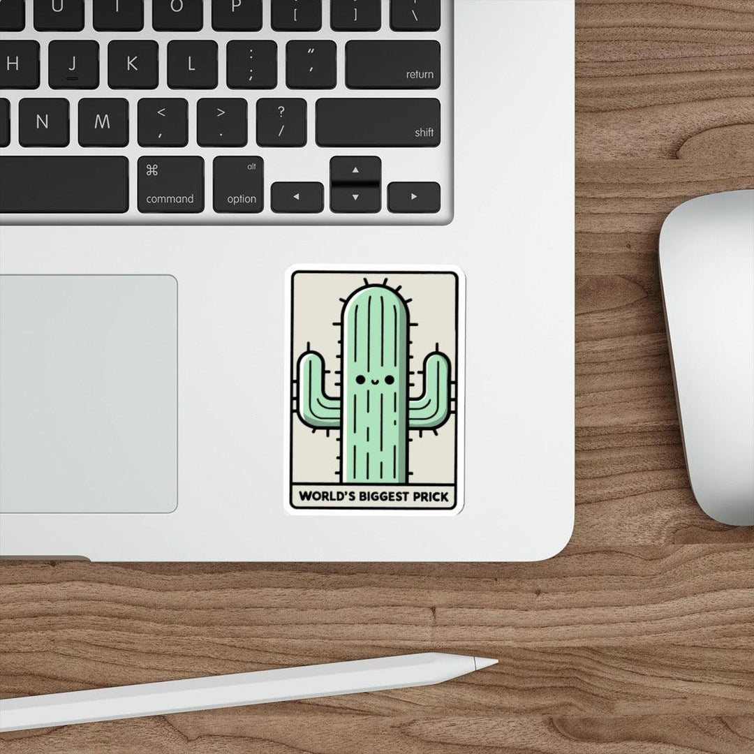 World’s Biggest Prick Waterproof Sticker – A bold and humorous sticker featuring a cactus and the playful phrase "World’s Biggest Prick," perfect for those who love edgy, sarcastic designs. Baby Keo.