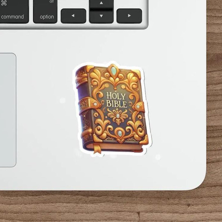 Beautifully designed 'Holy Bible' waterproof sticker, perfect for adding a touch of faith to your accessories.  KEOLIX 