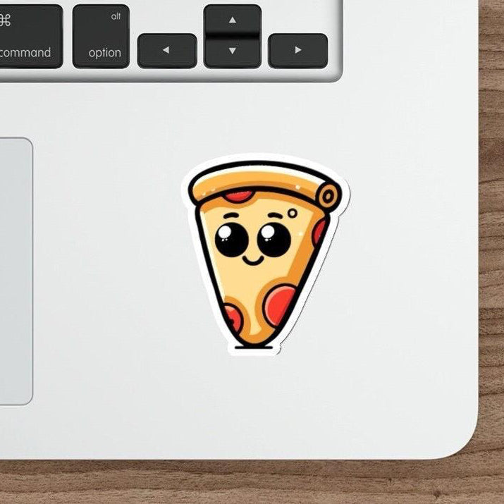 Quirky pizza slice waterproof sticker, perfect for food lovers looking to customize their belongings. KEOLIX 