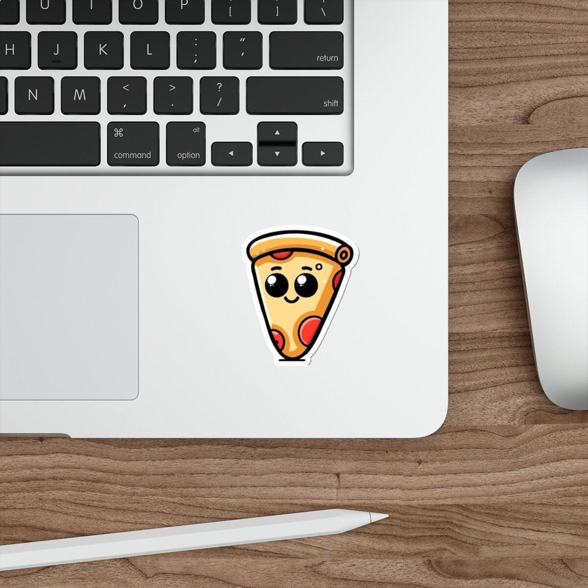 Quirky pizza slice waterproof sticker, perfect for food lovers looking to customize their belongings. KEOLIX 