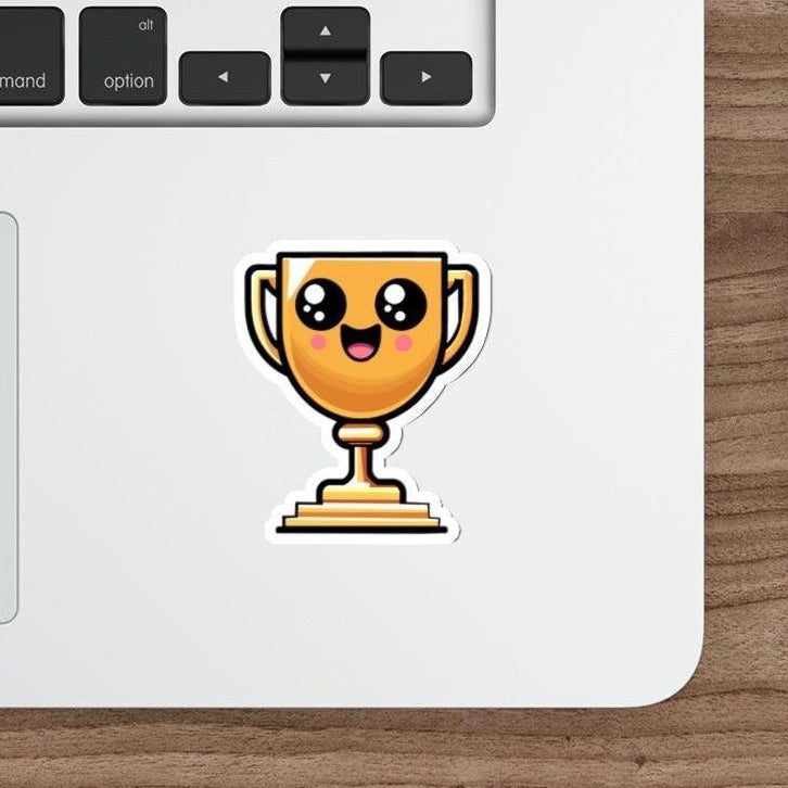 Charming trophy waterproof sticker to celebrate small victories by decorating laptops, water bottles, and more.  KEOLIX