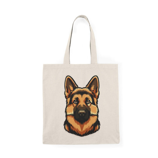 Tote bag featuring a beautifully detailed illustration of a German Shepherd, capturing its striking features and noble expression. The vibrant design highlights the breed's loyalty and intelligence, making it a perfect accessory for dog lovers and a stylish way to carry your everyday essentials