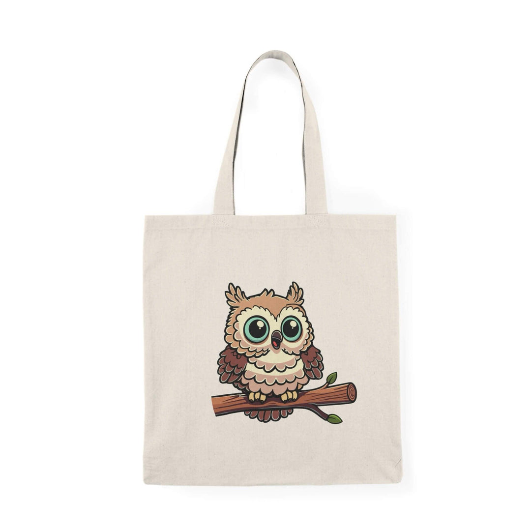 Durable and eco-friendly 'Owl Shit' tote bag made from 100% recycled cotton, featuring a playful owl design, perfect for daily use