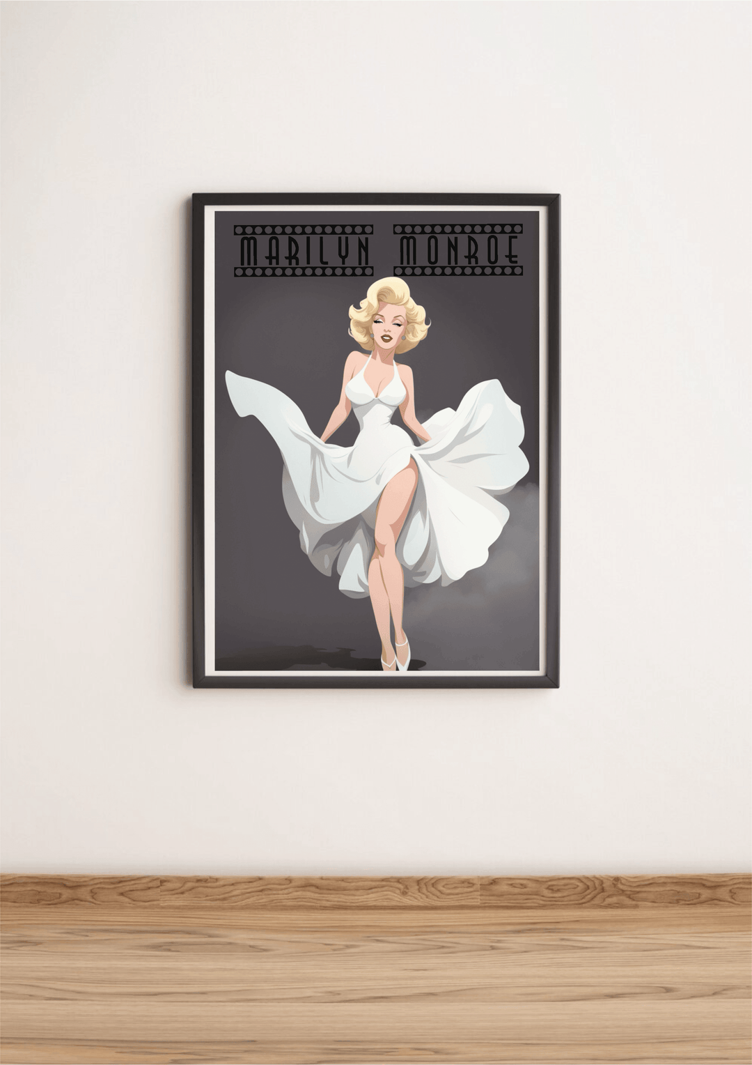 Marilyn Monroe Cartoon Poster- Timeless Hollywood Elegance - Baby Keo