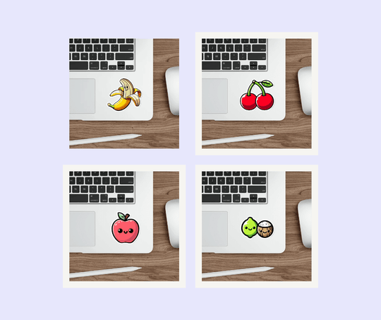 Fun and fresh fruit-themed waterproof sticker bundle, featuring apples, limes, and more.  KEOLIX 