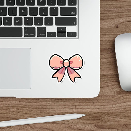 Adorable pink bow waterproof sticker ideal for personalizing your favorite items like laptops and notebooks. KEOLIX