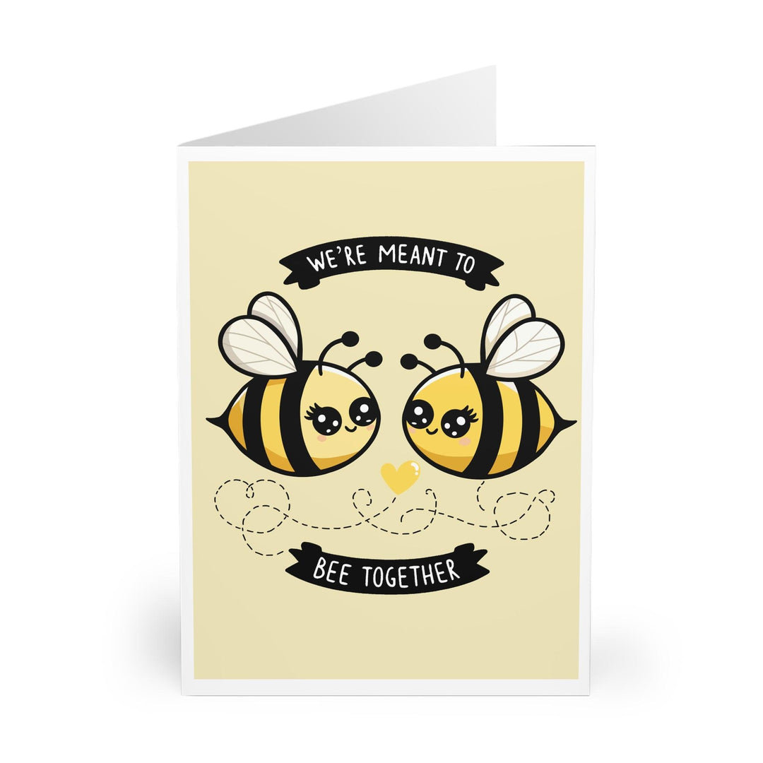 weet card with two bees and the phrase 'We’re Meant to Bee Together.' A cute and punny card to show someone how much they mean to you - Baby Keo.