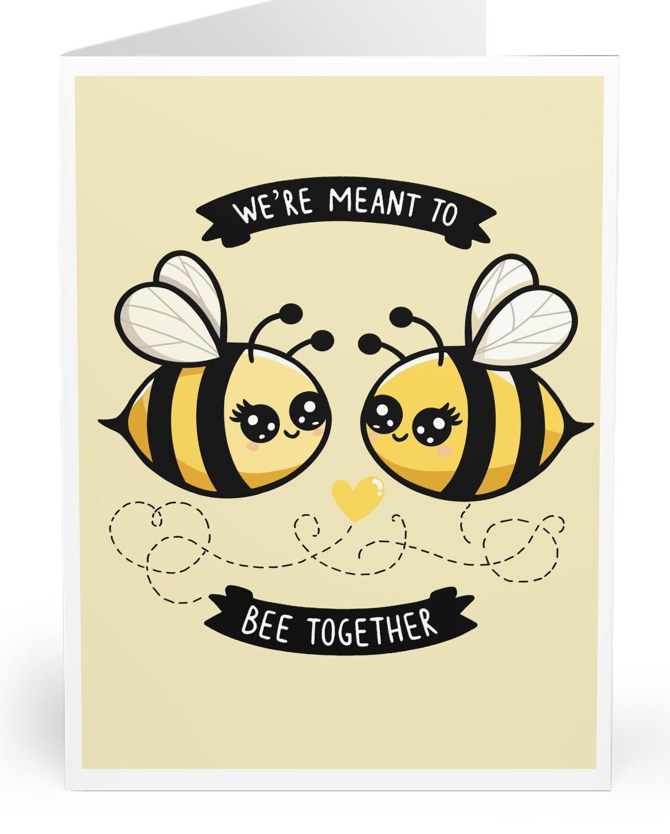 weet card with two bees and the phrase 'We’re Meant to Bee Together.' A cute and punny card to show someone how much they mean to you   KEOLIX