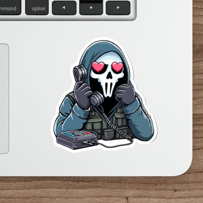 Cute ghost on the phone waterproof sticker, great for adding a fun spooky touch to your belongings. KEOLIX 