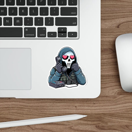 Cute ghost on the phone waterproof sticker, great for adding a fun spooky touch to your belongings. KEOLIX 