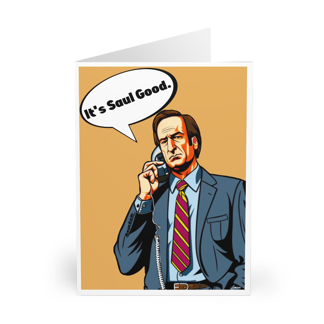 layful greeting card featuring a character inspired by Saul Goodman from Breaking Bad with the phrase 'It’s Saul Good.' Ideal for fans of the show or as a fun compliment - Baby Keo