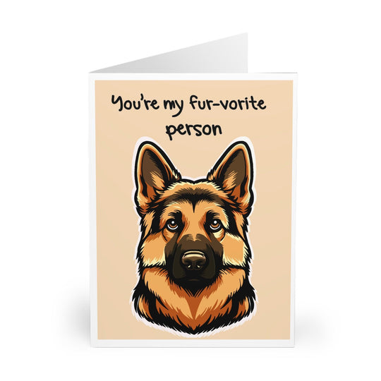 Adorable German Shepherd illustration with the phrase 'You’re My Fur-vorite Person.' Perfect for animal lovers or someone who adores dogs - Baby Keo.