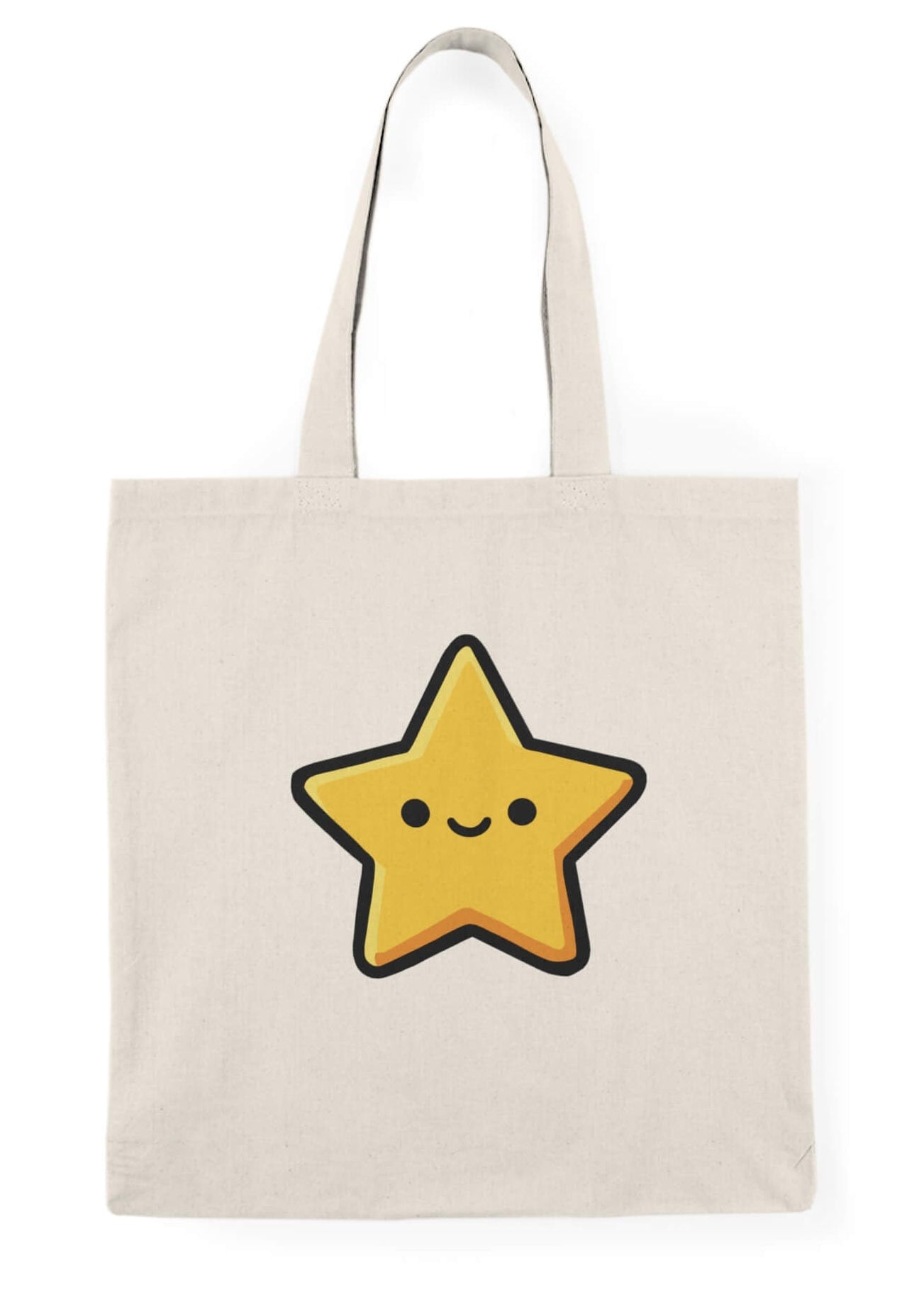 Cute yellow star tote bag kawaii minimalist design