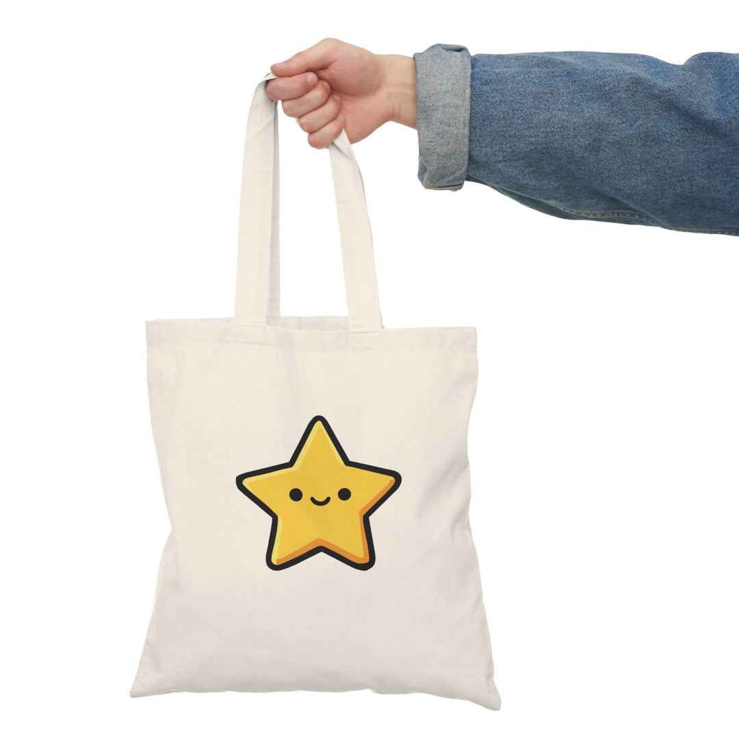 Cute yellow star tote bag kawaii minimalist design