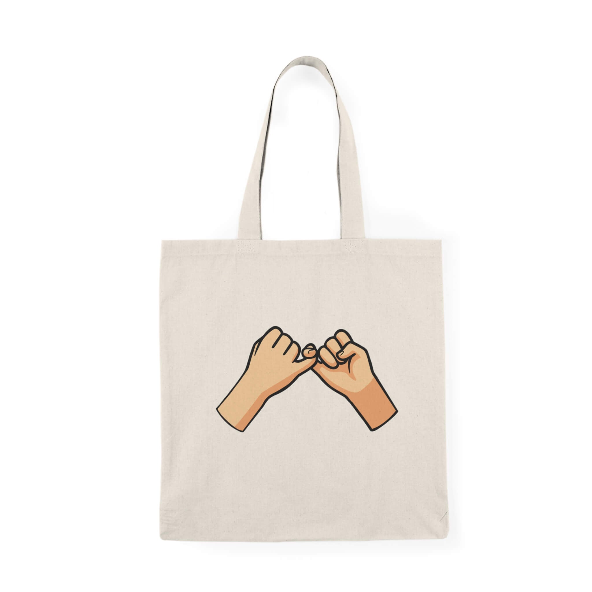 Pinky promise tote bag minimalist hands illustration aesthetic design