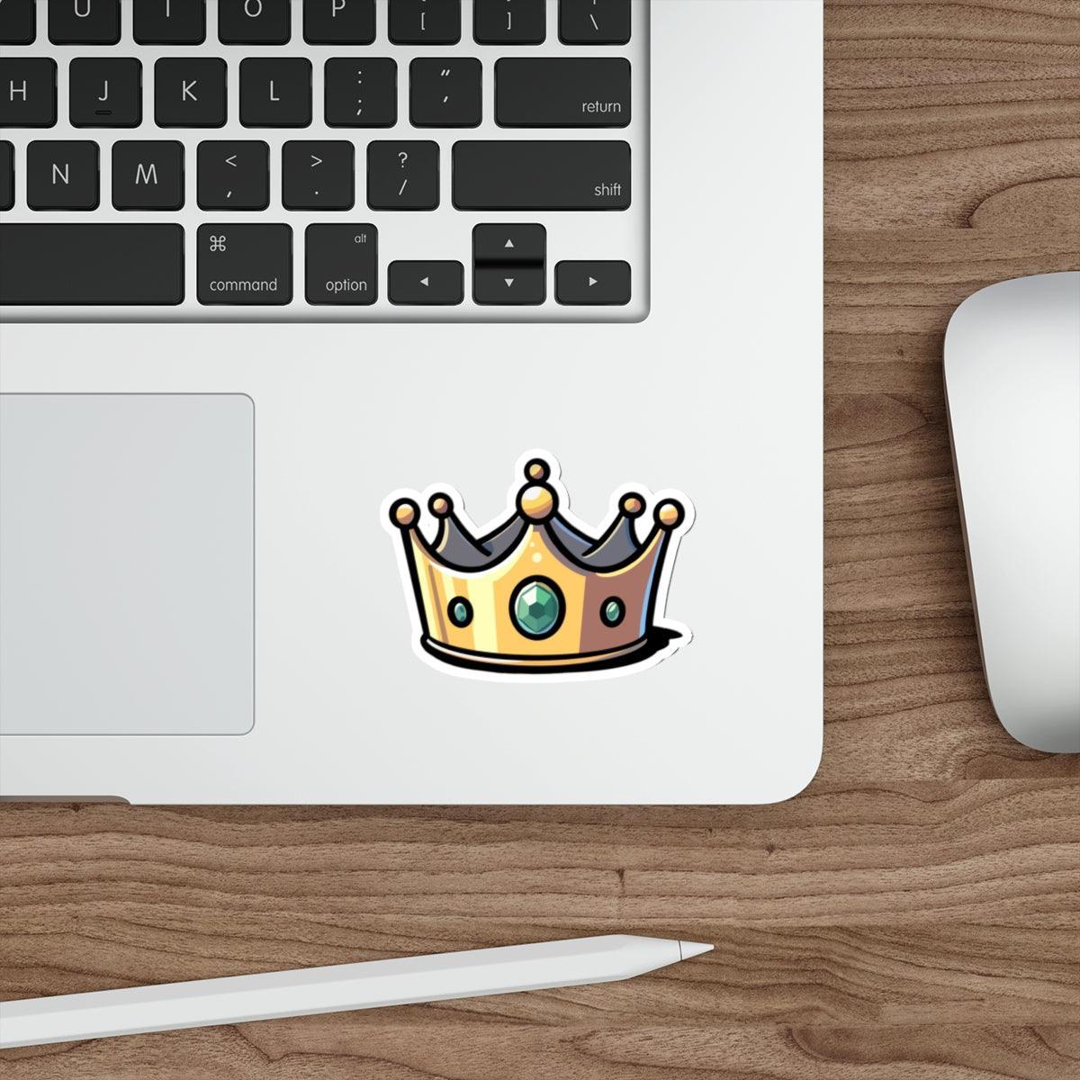 A playful waterproof sticker of a cartoon crown, adding a regal touch to your favorite items - Baby Keo