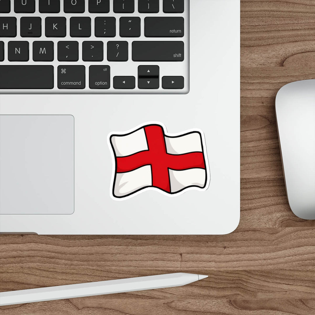  Bold cartoon England flag vinyl sticker featuring the St George&