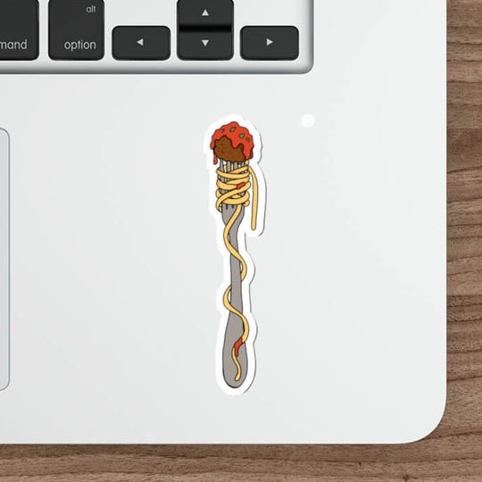 spaghetti and meatball sticker on laptop 