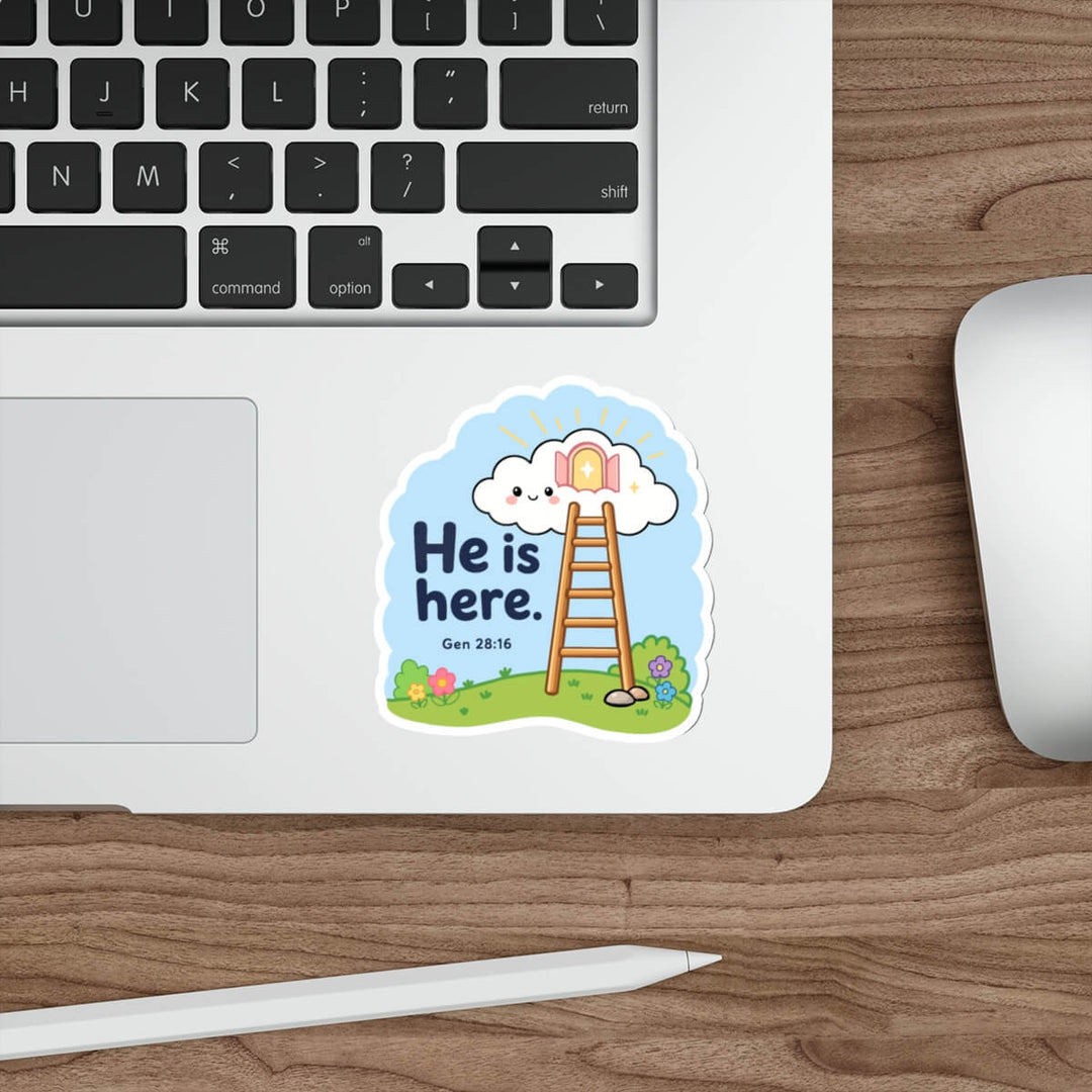 Cute Genesis 28:16 Christian sticker featuring Jacob&