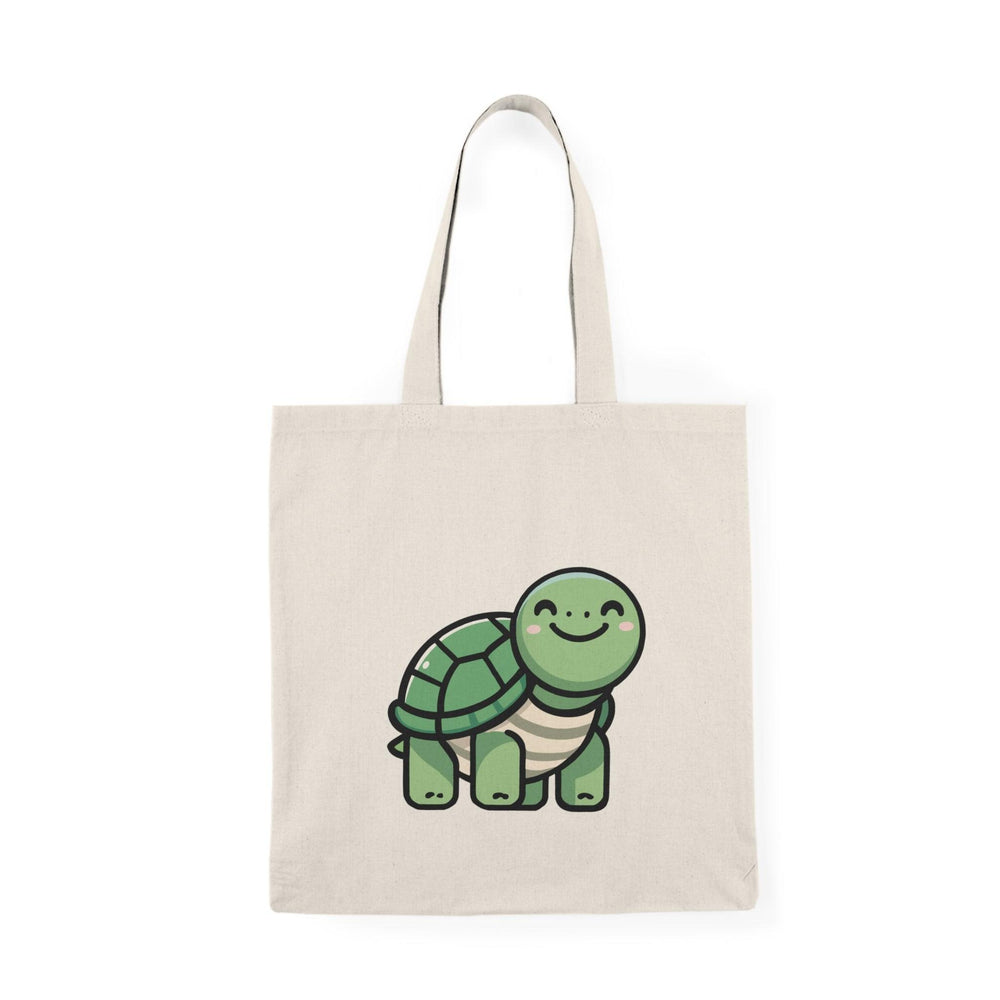 Eco-friendly canvas tote bag featuring a cute turtle illustration with the phrase 'Turtley awesome!' Perfect for animal lovers and sustainable shopping - KEOLIX 