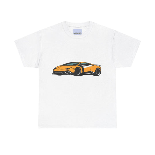 White T-shirt featuring an illustration of a sleek, high-performance sports car. A bold design for car enthusiasts and those with a love for luxury vehicles."