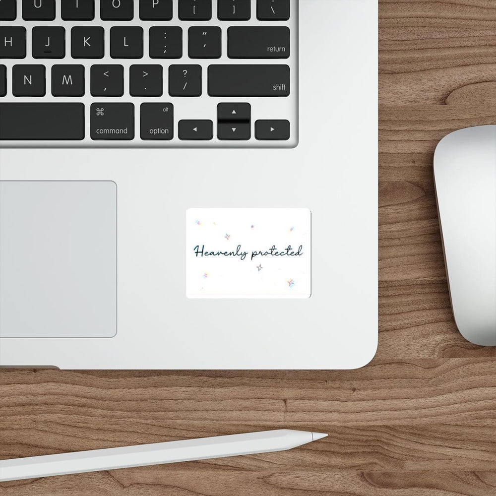 Simple and uplifting 'Heavenly Protected' waterproof sticker, perfect for spiritual protection and motivation. Baby Keo