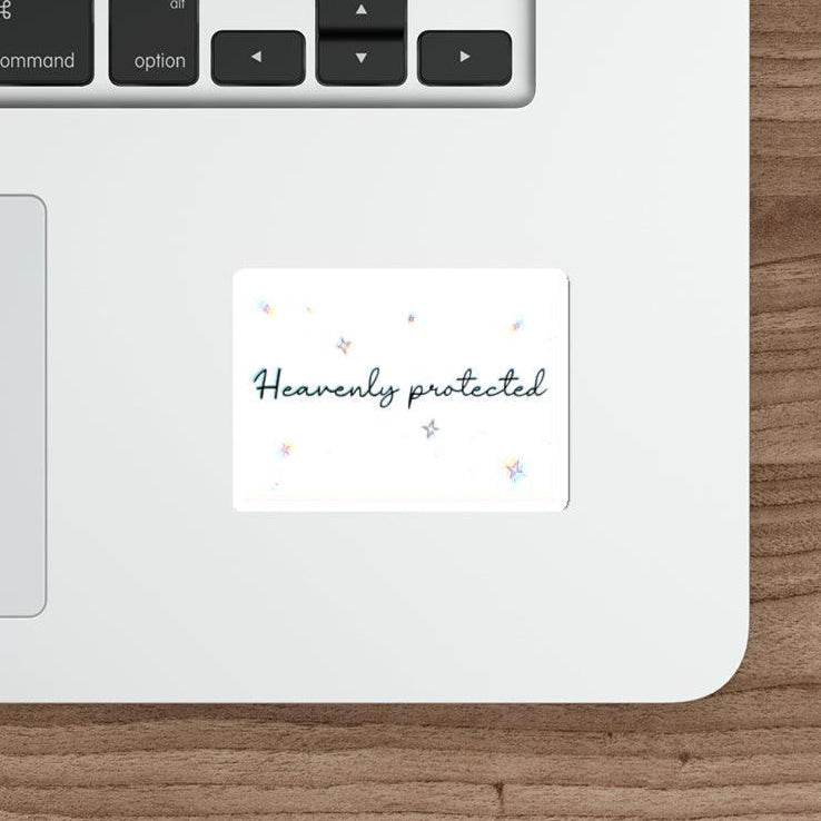 Simple and uplifting 'Heavenly Protected' waterproof sticker, perfect for spiritual protection and motivation. KEOLIX 
