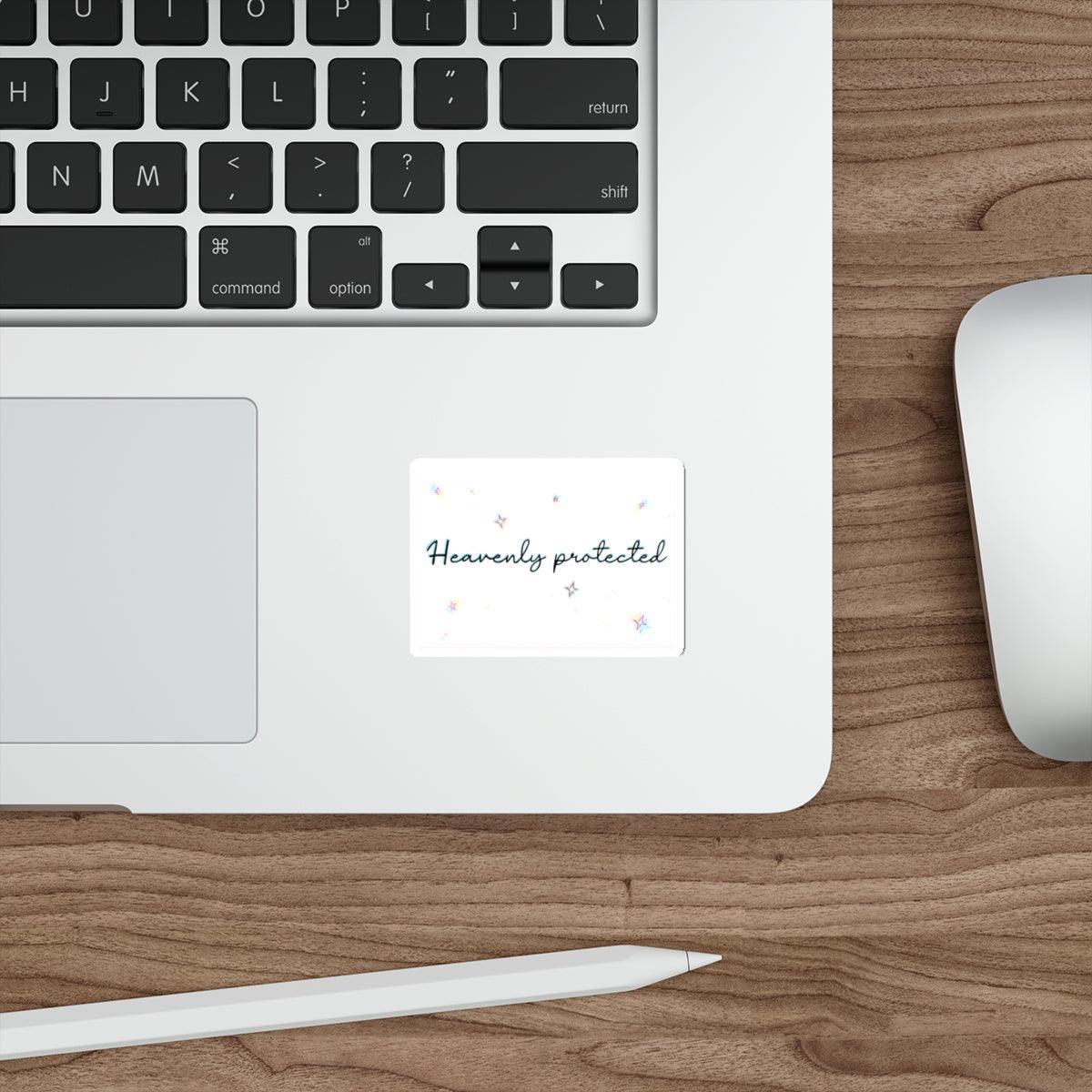 Simple and uplifting 'Heavenly Protected' waterproof sticker, perfect for spiritual protection and motivation. Baby Keo