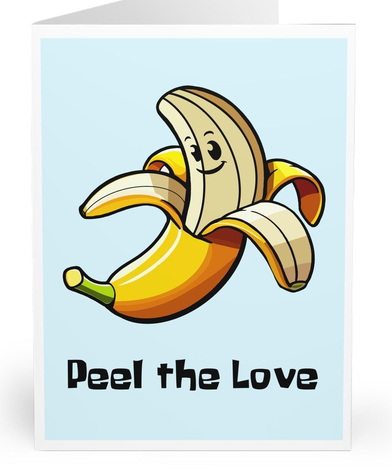 Pun-filled card featuring a happy banana illustration with the phrase 'Peel the Love.' A lighthearted card for sending some affection KEOLIX 
