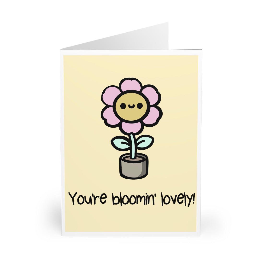 Cute floral-themed card with an illustrated flower and the phrase 'You’re Bloomin’ Lovely.' A cheerful and charming way to send compliments - Baby Keo