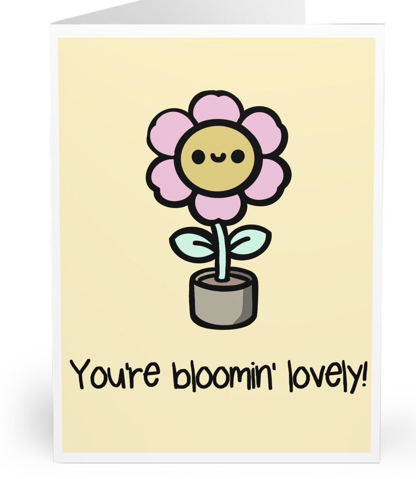 Cute floral-themed card with an illustrated flower and the phrase 'You’re Bloomin’ Lovely.' A cheerful and charming way to send compliments KEOLIX 
