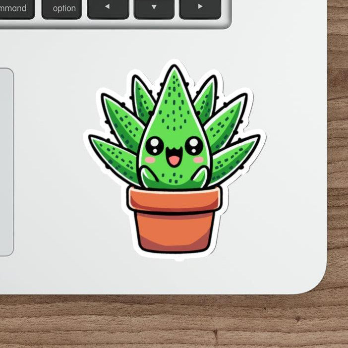 Charming aloe vera plant waterproof sticker to brighten up your accessories. KEOLIX 