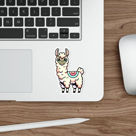 A charming cartoon-style illustration of a llama. Bright and fun for any surface. KEOLIX