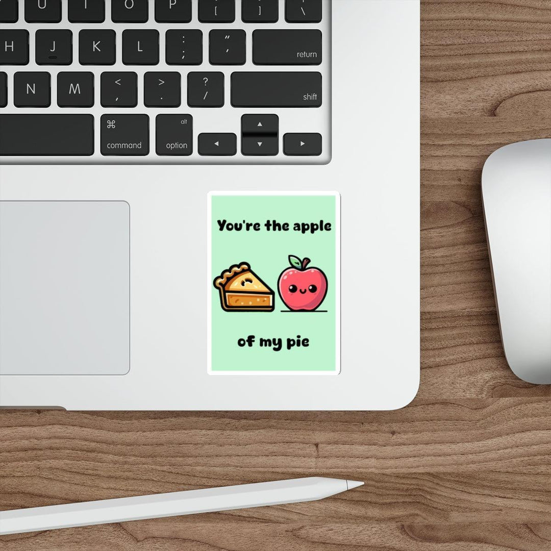 You’re the apple of my pie Waterproof sticker  KEOLIX  – A sweet and adorable sticker showing an apple and a pie, with the cute phrase “You’re the apple of my pie,” perfect for couples or close friends.