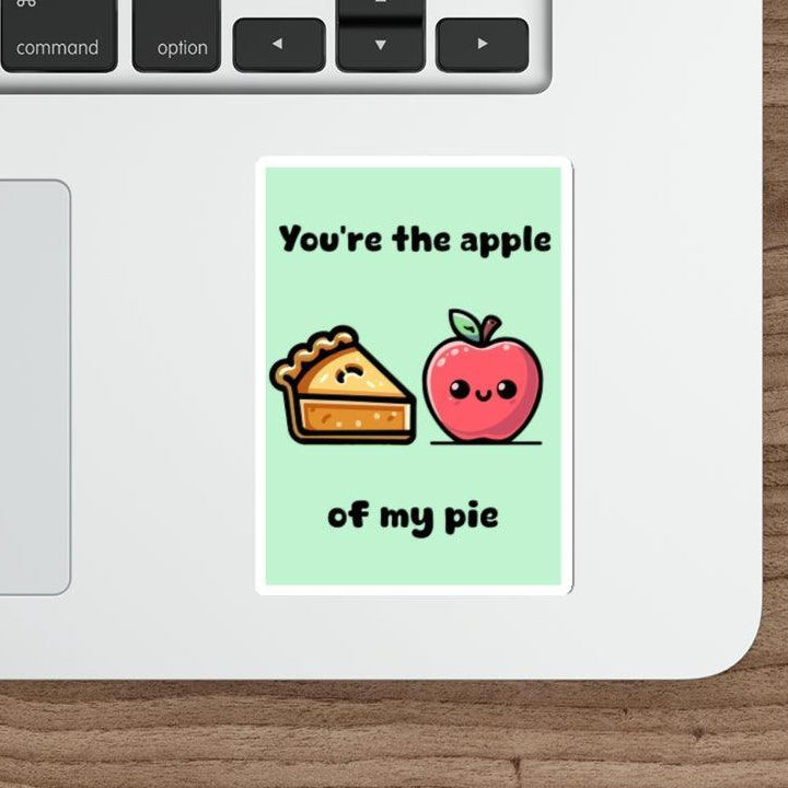 You’re the apple of my pie Waterproof sticker  KEOLIX  – A sweet and adorable sticker showing an apple and a pie, with the cute phrase “You’re the apple of my pie,” perfect for couples or close friends.