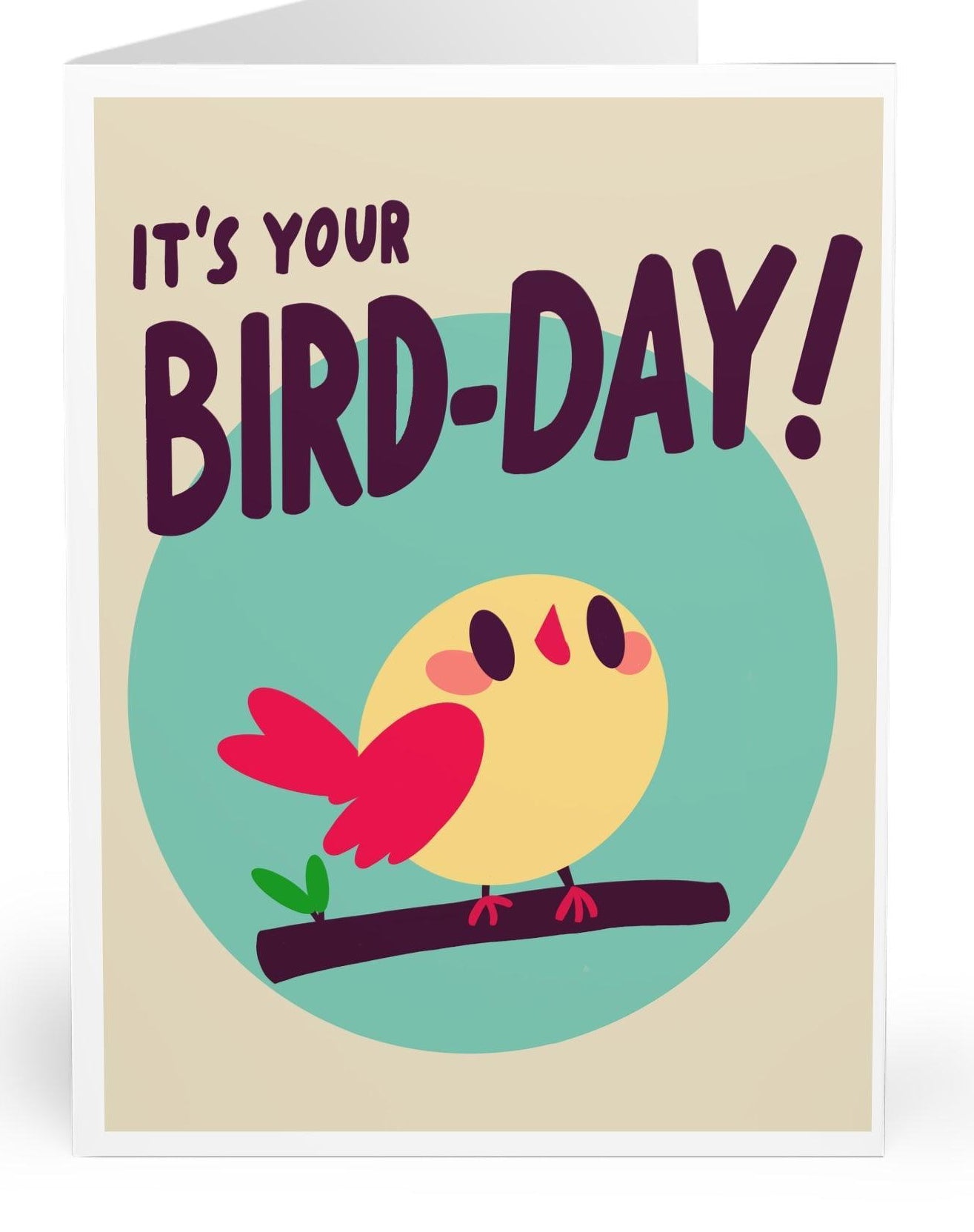 Adorable birthday card featuring a cute bird with the phrase 'It’s Your Bird-Day!' Perfect for celebrating birthdays with a fun, cheerful message - KEOLIX 