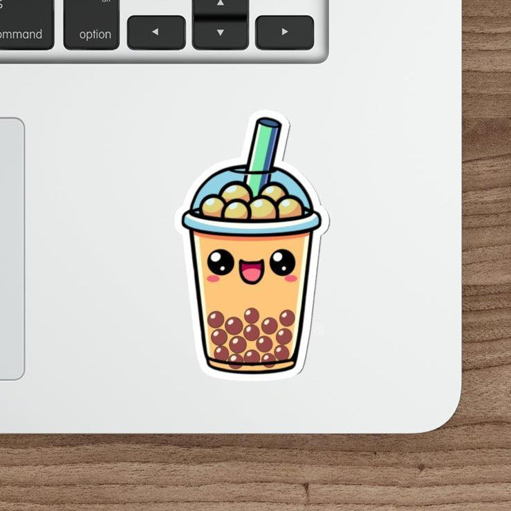 A cute waterproof sticker of a bubble tea drink, ideal for fans of this popular drink to personalize their items  KEOLIX 