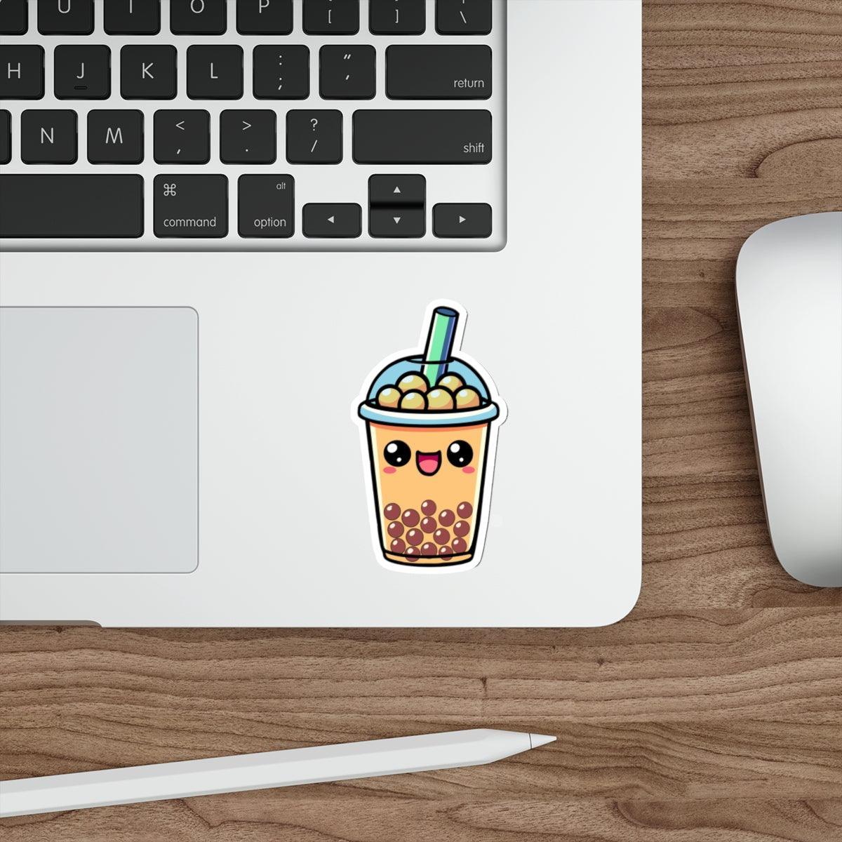 A cute waterproof sticker of a bubble tea drink, ideal for fans of this popular drink to personalize their items  KEOLIX 