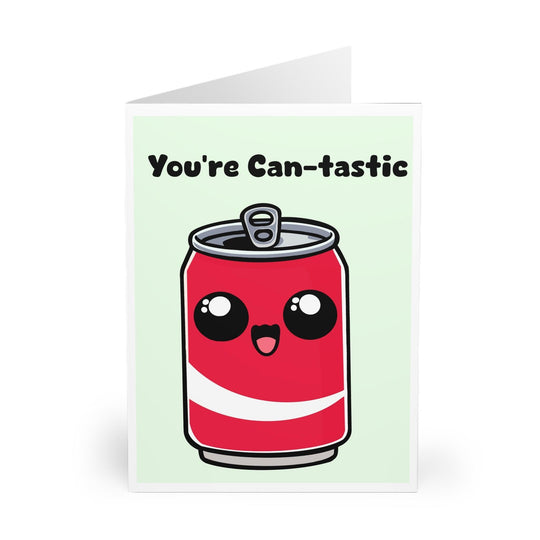 Quirky soda can illustration with a fun pun: &