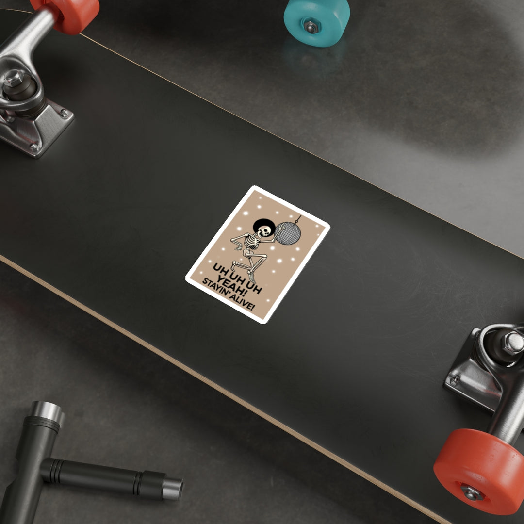 While Alive Code Stickers Stayin’ Alive Skeleton Sticker | Fun, Waterproof, Playful Art – KEOLIX