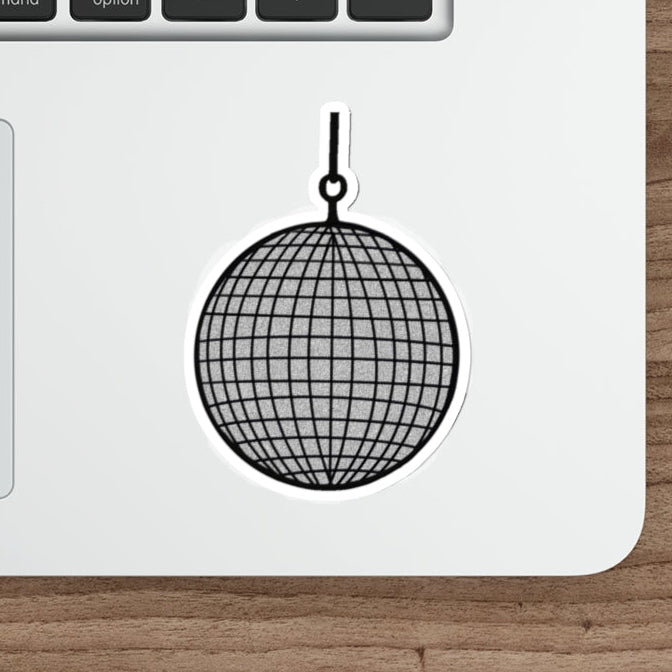 Waterproof Disco Ball Sticker – A sleek and shiny waterproof sticker featuring a classic disco ball design, perfect for adding a retro touch to your laptop, notebook, or water bottle.  KEOLIX 
